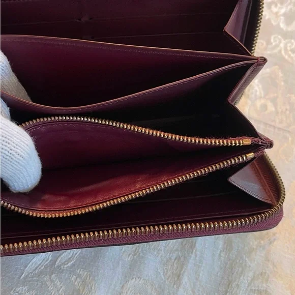 LOUIS VUITTON BURGUNDY VERNIS ZIP AROUND WALLET - Picture 12 of 15